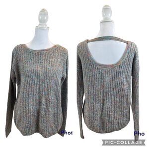 Eric + Lani Multicolor Knit long Sleeve Open Back Sweater Size Medium